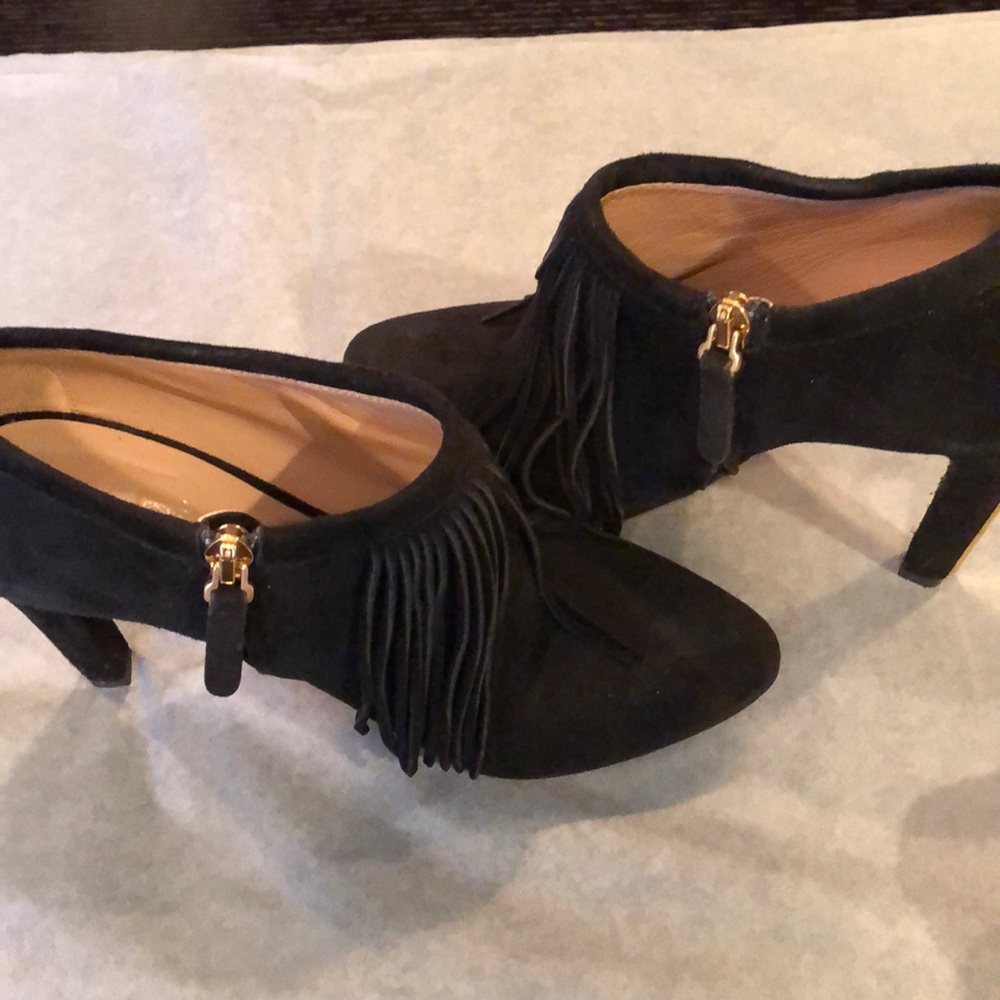 Chloe Black Suede Fringe Ankle booties - Picture 3 of 6